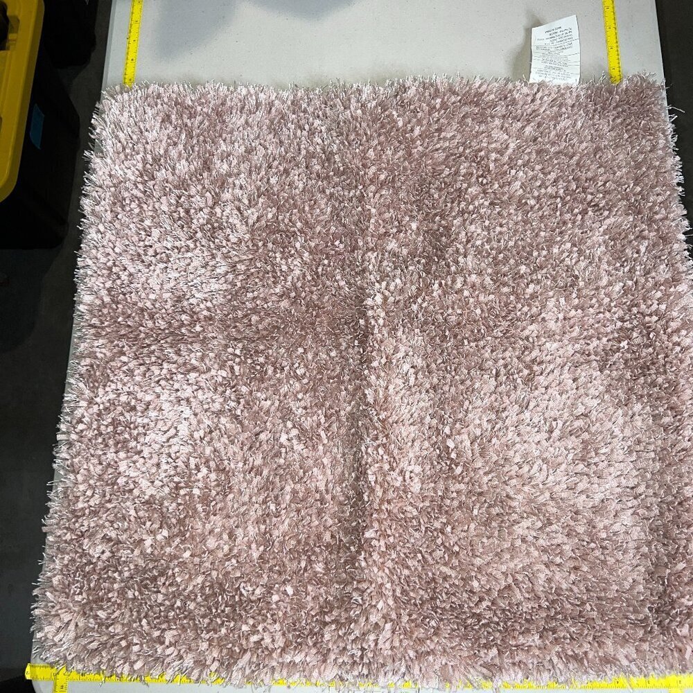 Blush Pink Shag Accent Pillow Covers 2pc Set 24"x24" Zipper Heavy Weight Fabric